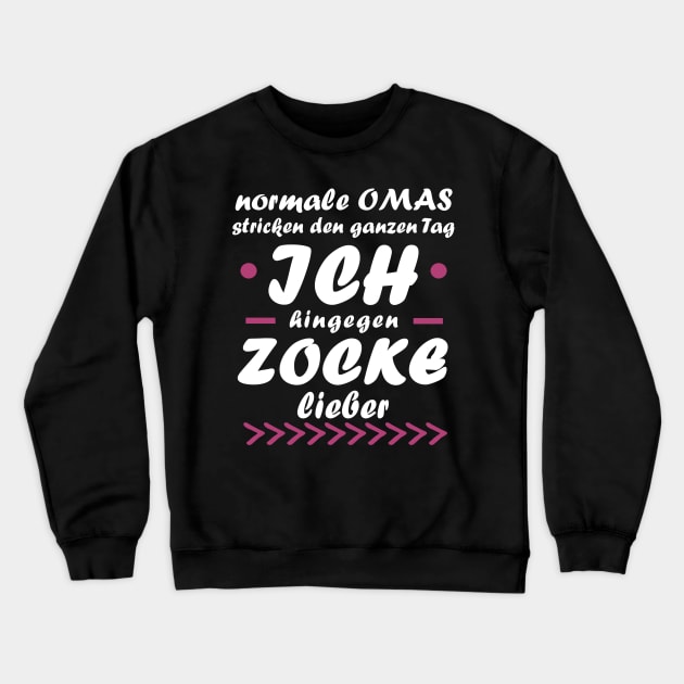 Zocken Oma Esport Gaming Geschenk Gaming Crewneck Sweatshirt by FindYourFavouriteDesign